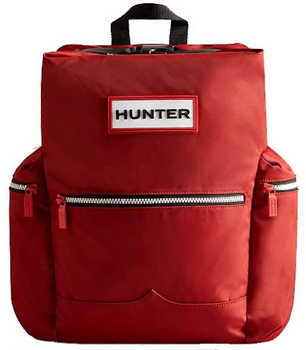 Hunter Nylon Large Topclip Backpack - Military Red