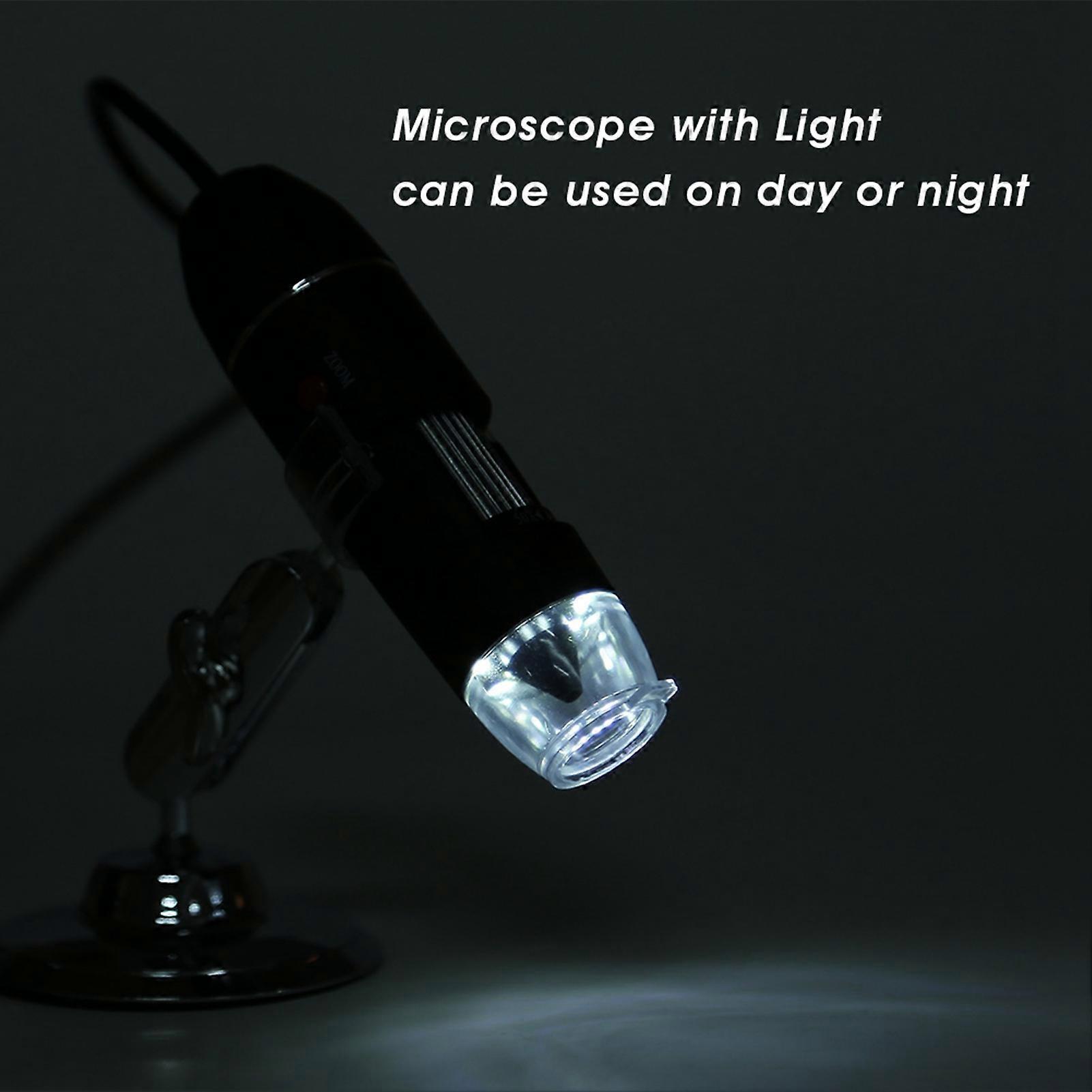 Handheld USB Microscope 500X with LED Light and Holder Platform