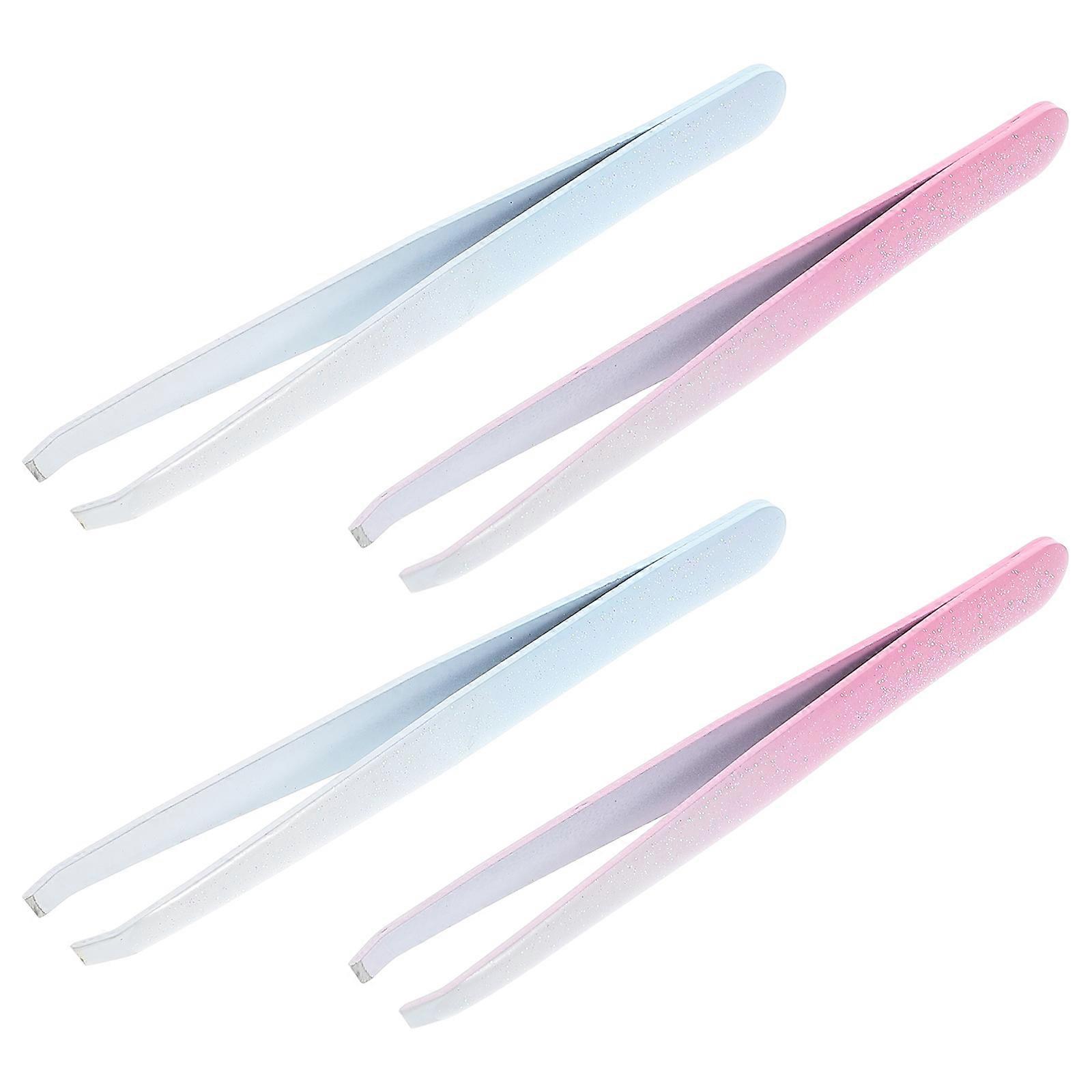 Eyebrow Tweezers with Slanted Tip for Removal Stainless Steel Durable and Portable 4