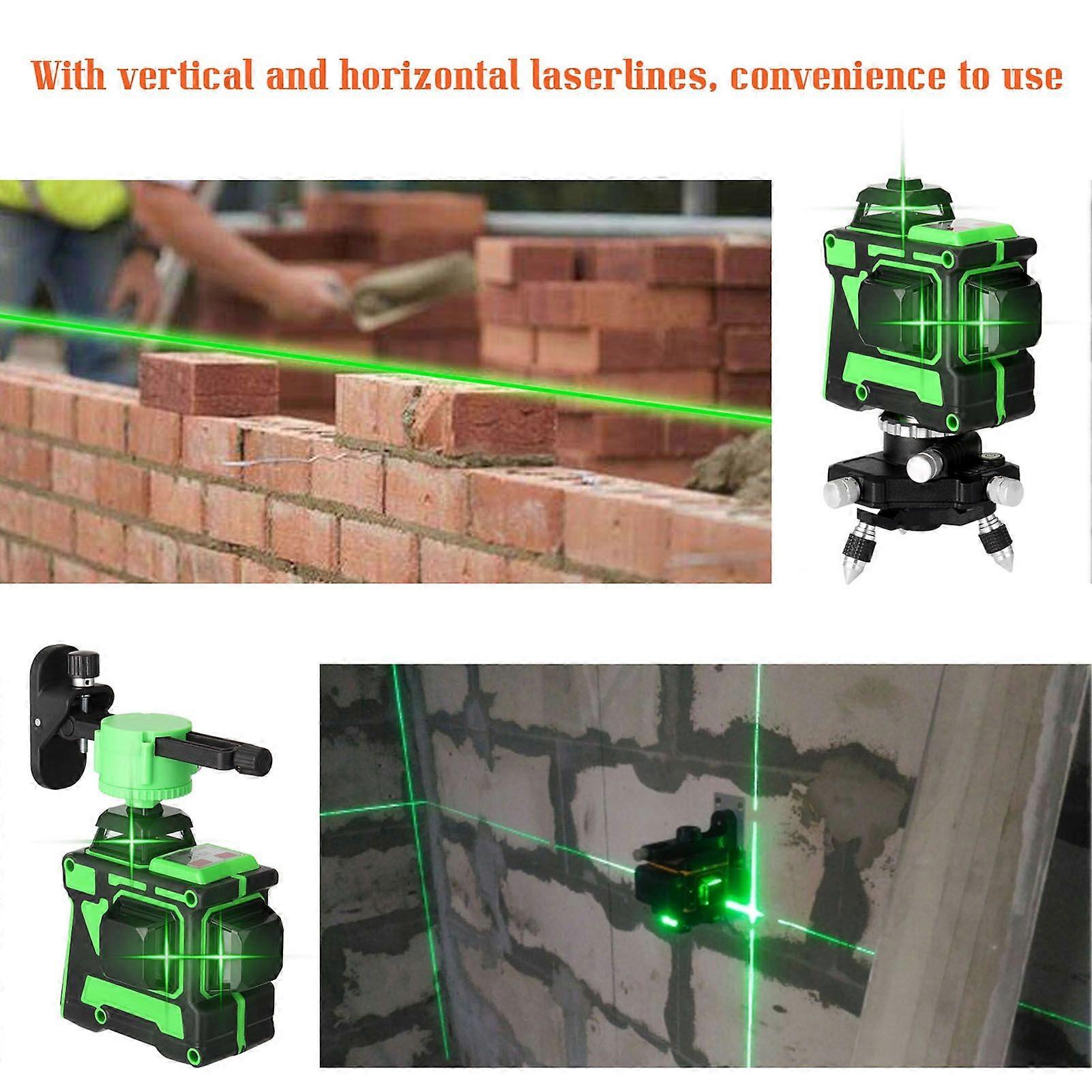 Multifunctional 3D 12 Lines Laser Level Tool Vertical Horizontal Lines with Self-leveling Function