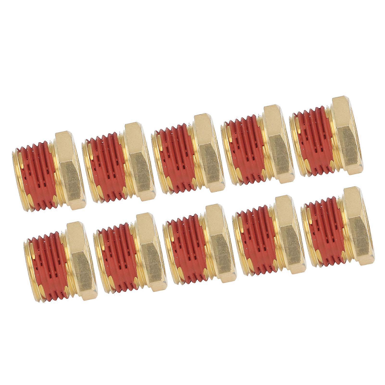 10Pcs 1/2in to 3/8in Brass Thread Pipe Fitting Adapter 1200psi
