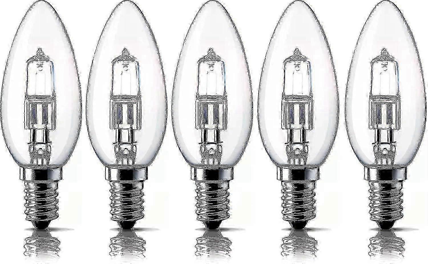dimmable E14 28w halogen candle bulbs SES 2700k 5-pack