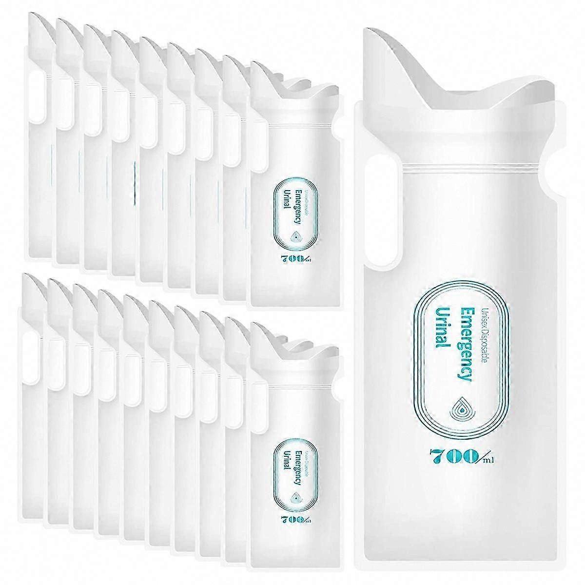 20 قطعة أكياس بول يمكن التخلص منها ، 700 مل حقيبة بول للسفر للتخييم في حالات الطوارئ للازدحام المروري