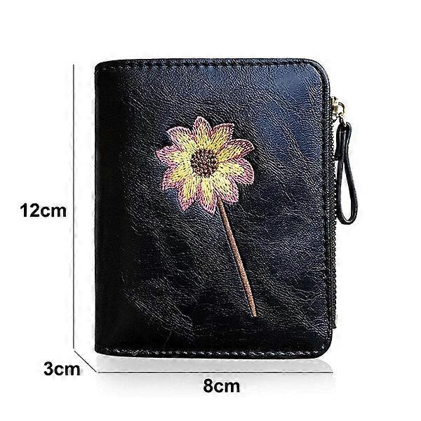Ladies' small wallets with delicate embroidery and multiple pockets for easy access
