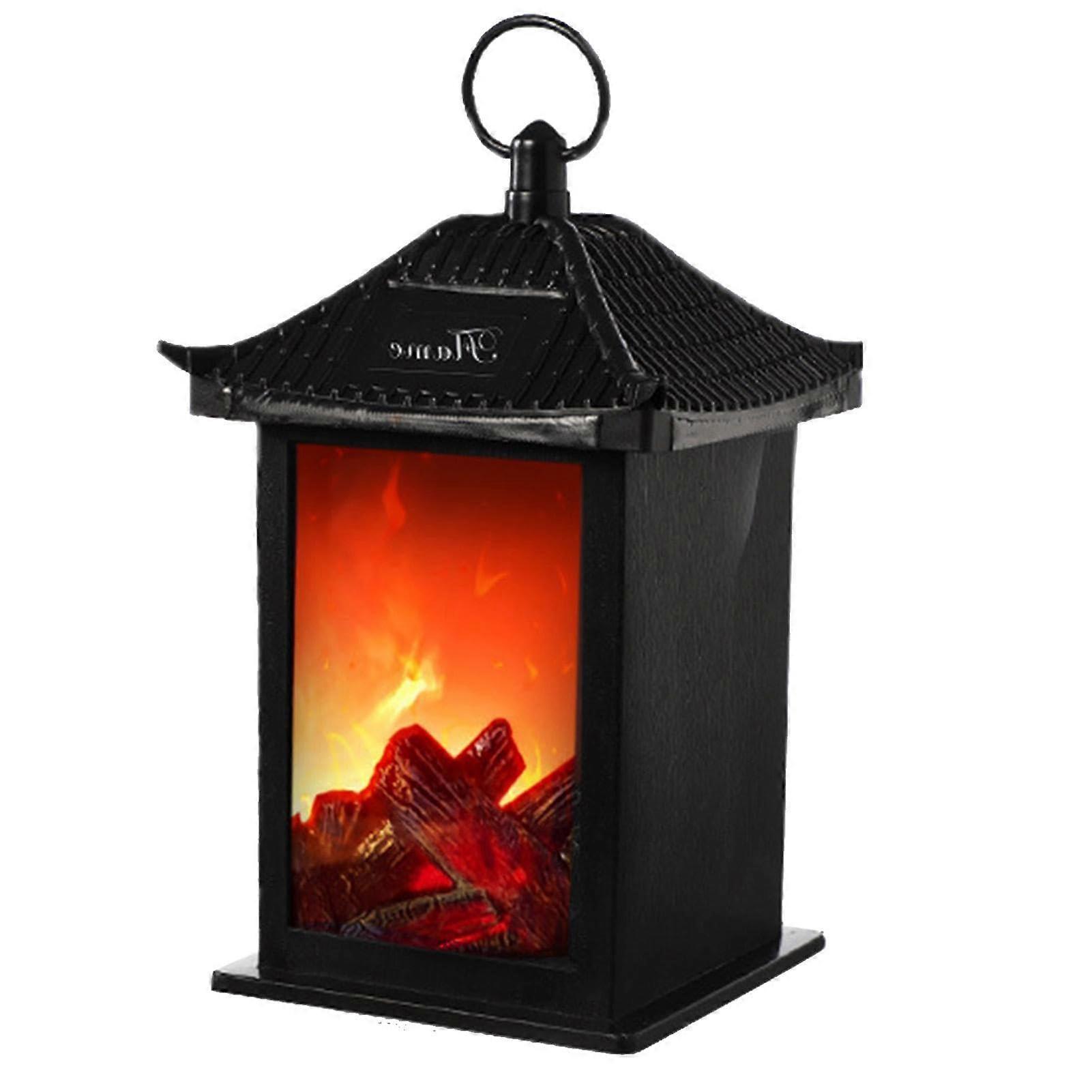 Desktop Fireplace Tiny Fireplace Lantern With Realistic Flame Portable Electric Fireplace Light For Weddings, Parties