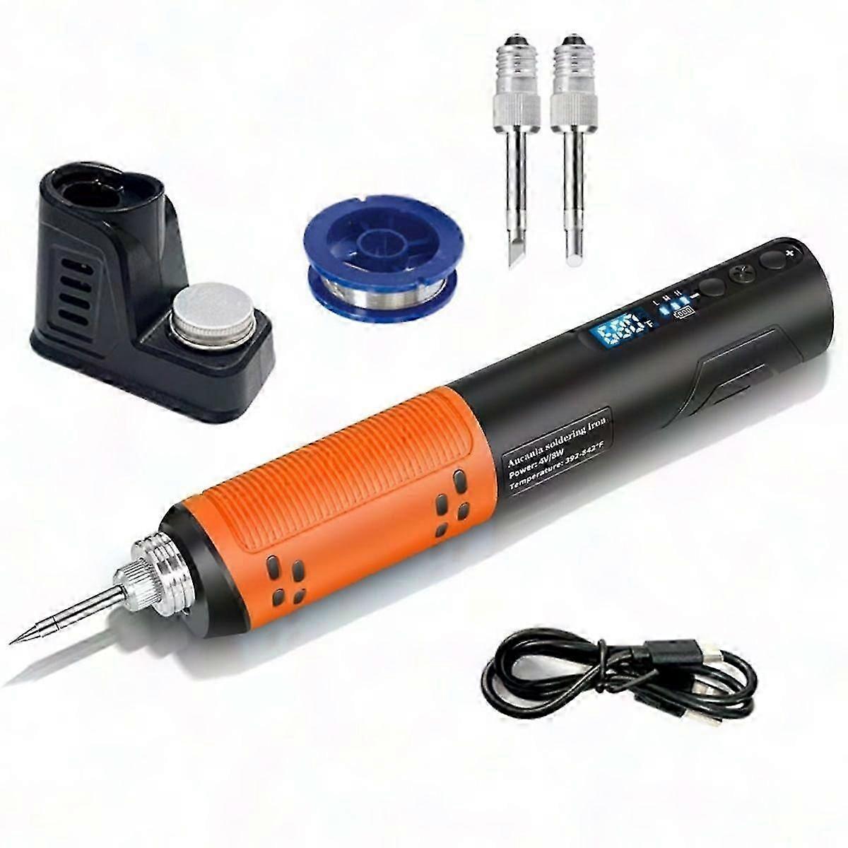Portable USB Rechargeable Wireless Soldering Iron Kit - Digital Display Electronic Welding Tool Pen