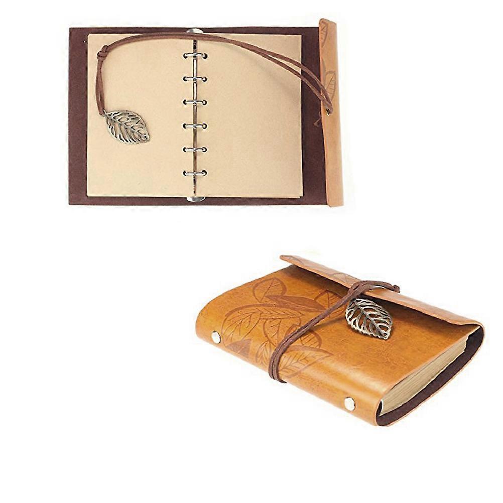 Vintage Travel Journal with PU Cover and Blank Paper Perfect for Writing Drawing Sketches 85 Sheets Size S