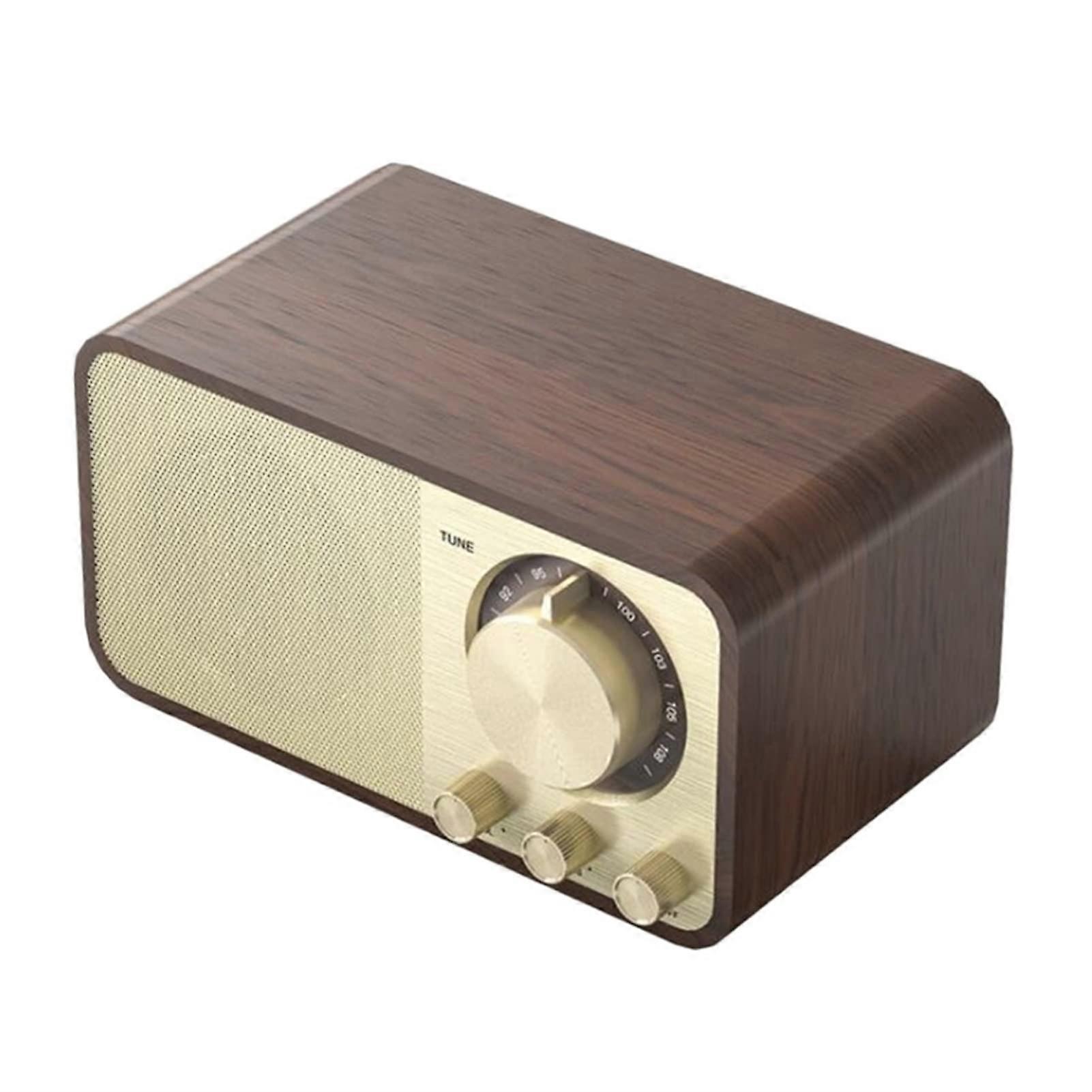 Bluetooth Speaker Retro Classic Soundbox HIFI Stereo Subwoofer AUX FM Radio Wooden Bookshelf Speaker For Computer