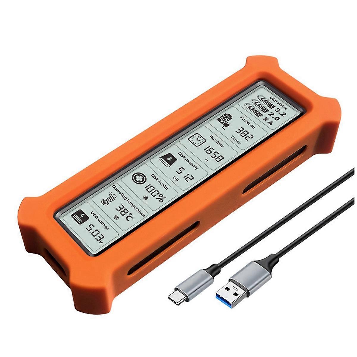 M2 SSD Case Protocol M.2 SSD Enclosure 5Gbps with Display Screen Intelligent Digital USB3.2 Gen2 Type C Disk Box B