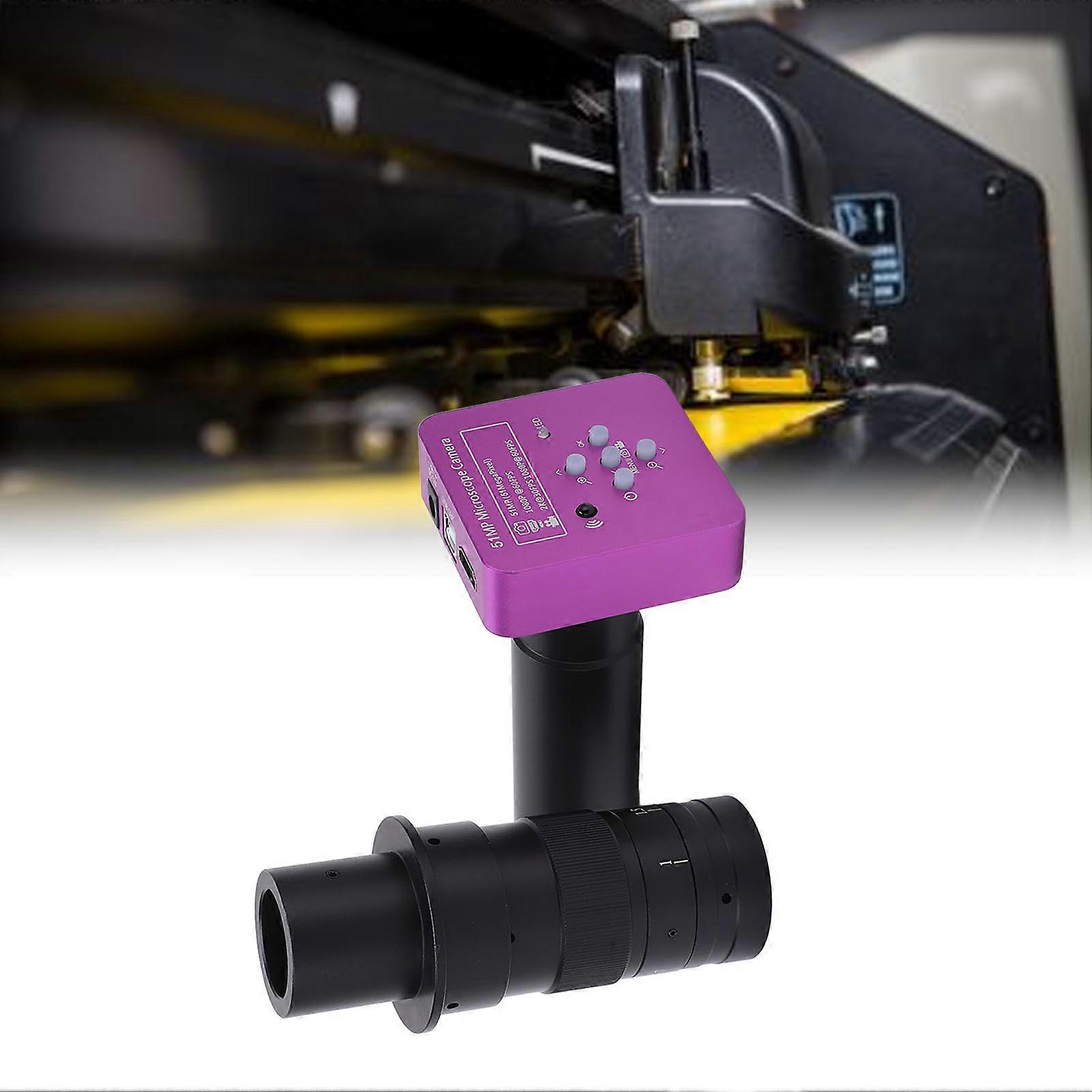 Microscope Camera 60FPS 51MP 300X Lens Aluminium Alloy Wide Application USB Microscope AC100‑240V for PCB WeldingUS Plug 