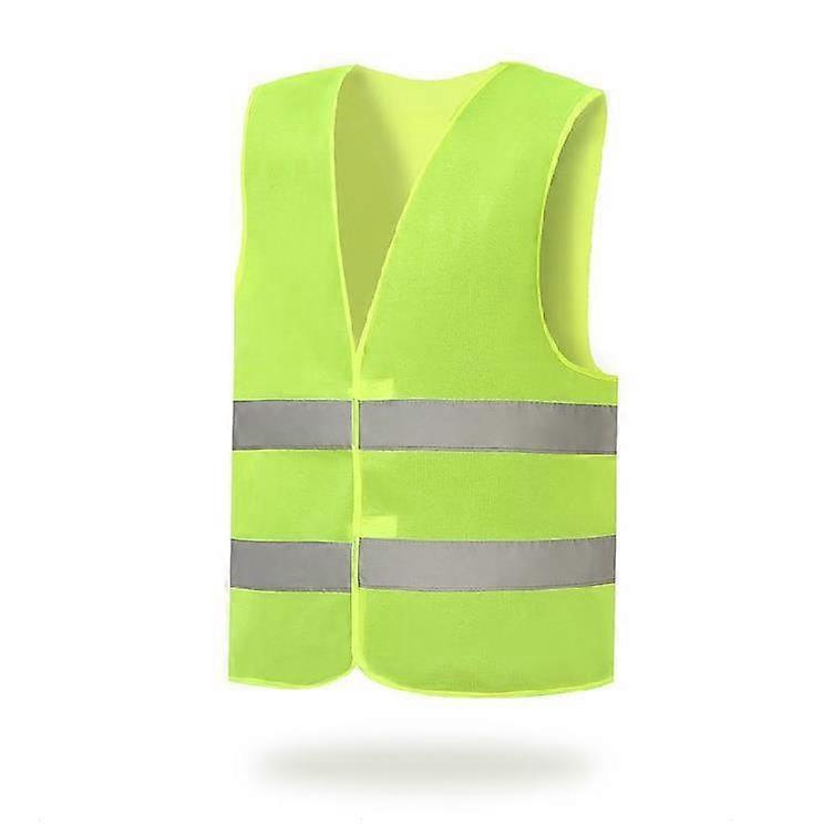 Yellow Fluorescent Vest - Pack of 4 - With Pouch - Ideal for the Car - Universal Size - 360° Reflective
