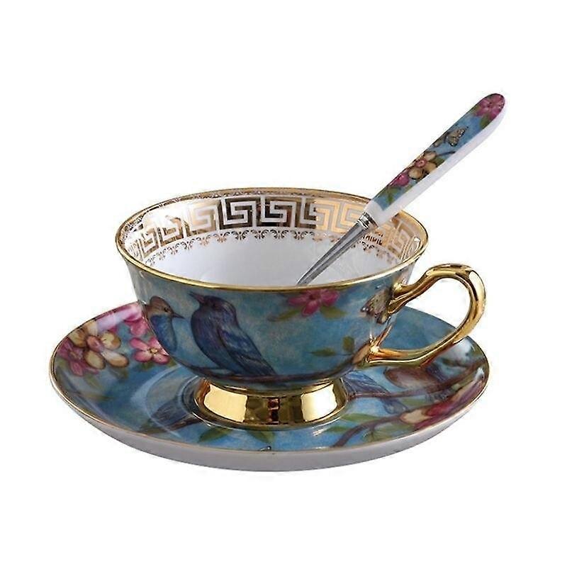 Ceramic Gold Painted Creative Coffee Cup And Saucer Set
