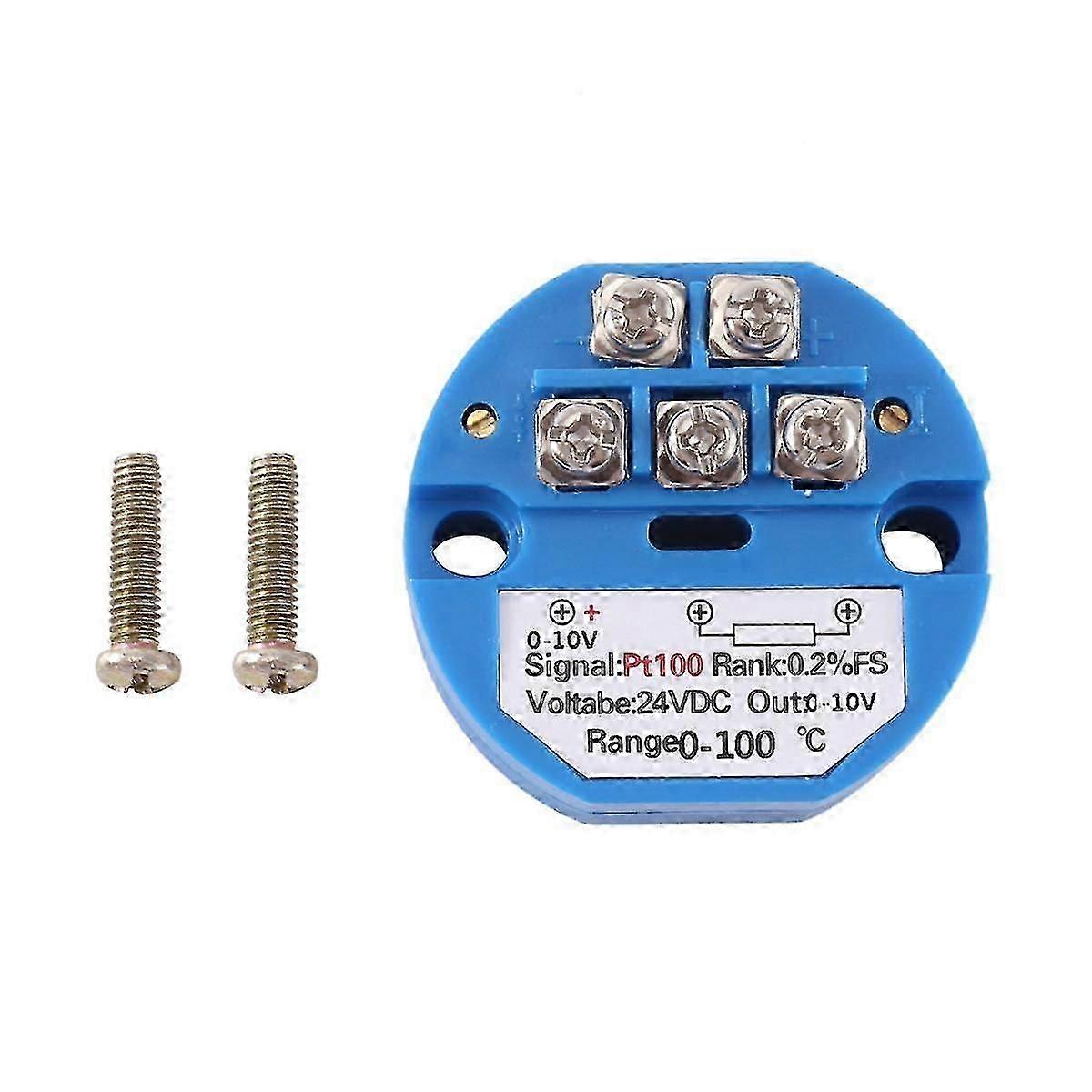 Tipo PT100 a 0-10 V Ingresso RTD 0-100 gradi Uscita 0-10 a Trasmettitore di temperatura a resistenza termica DC24V