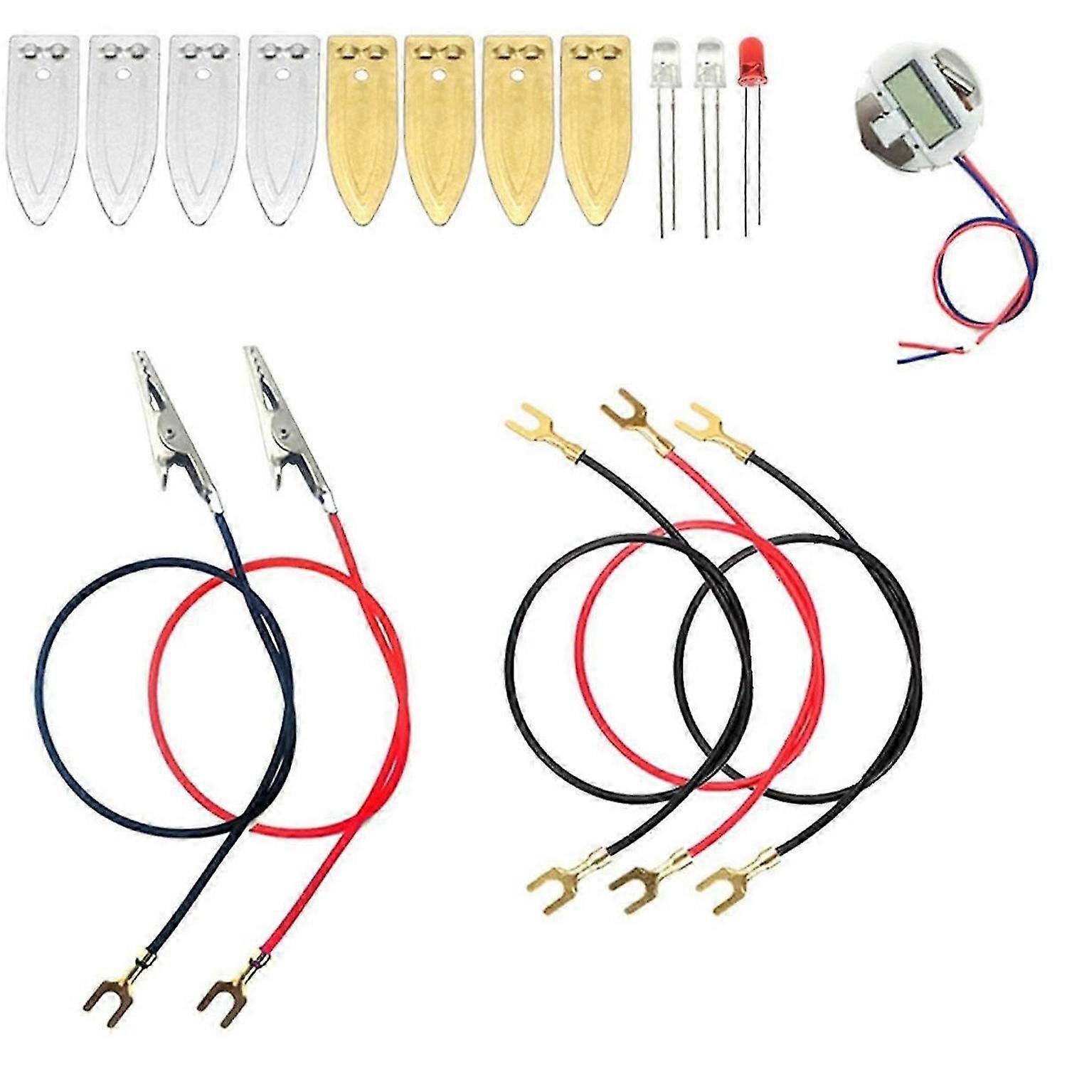 Fruit Battery Science Experiment Kit with Electronic Clock and RGB LED for DIY Home Teaching Toy