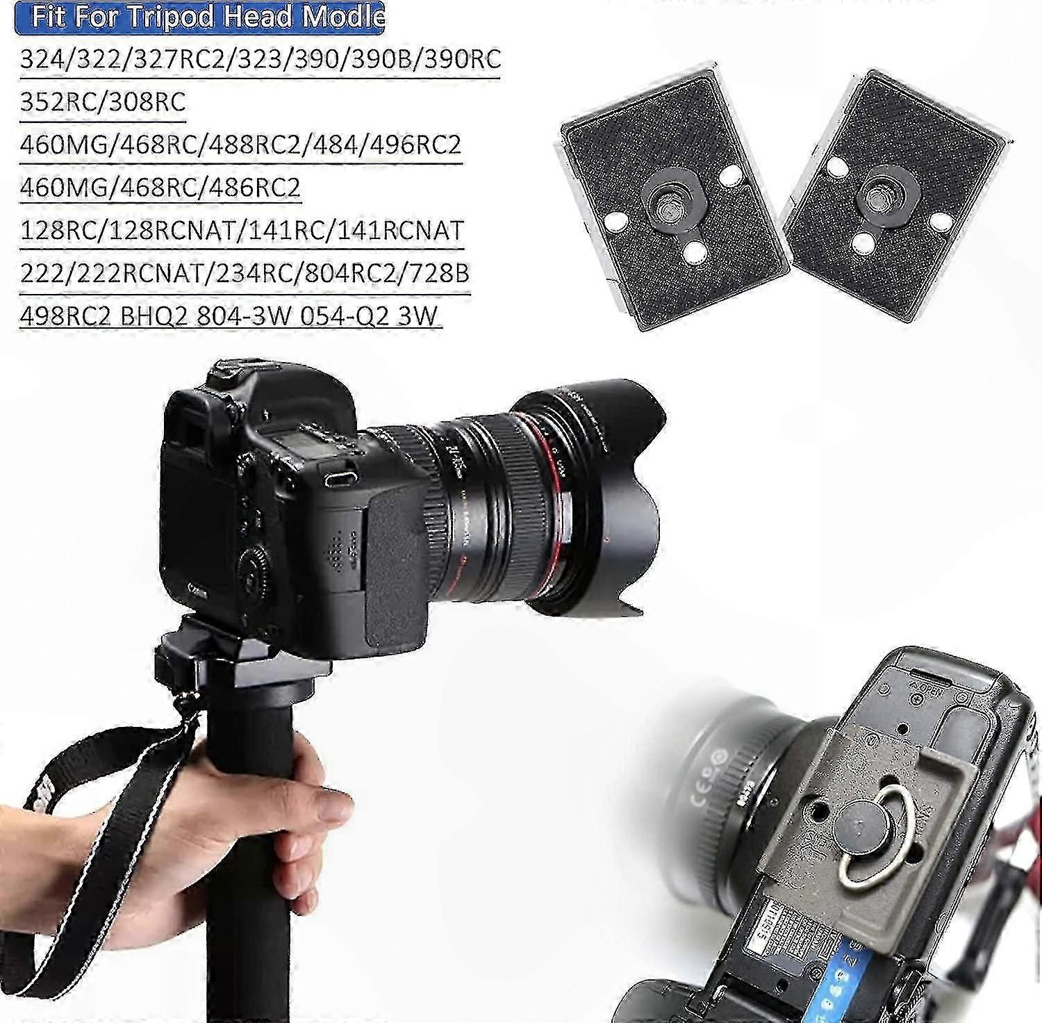 2-Pack Quick Release Plates for Tripod Mounting-Compatible with Standard RC2 and 200PL-14 Systems-Camera Accessories