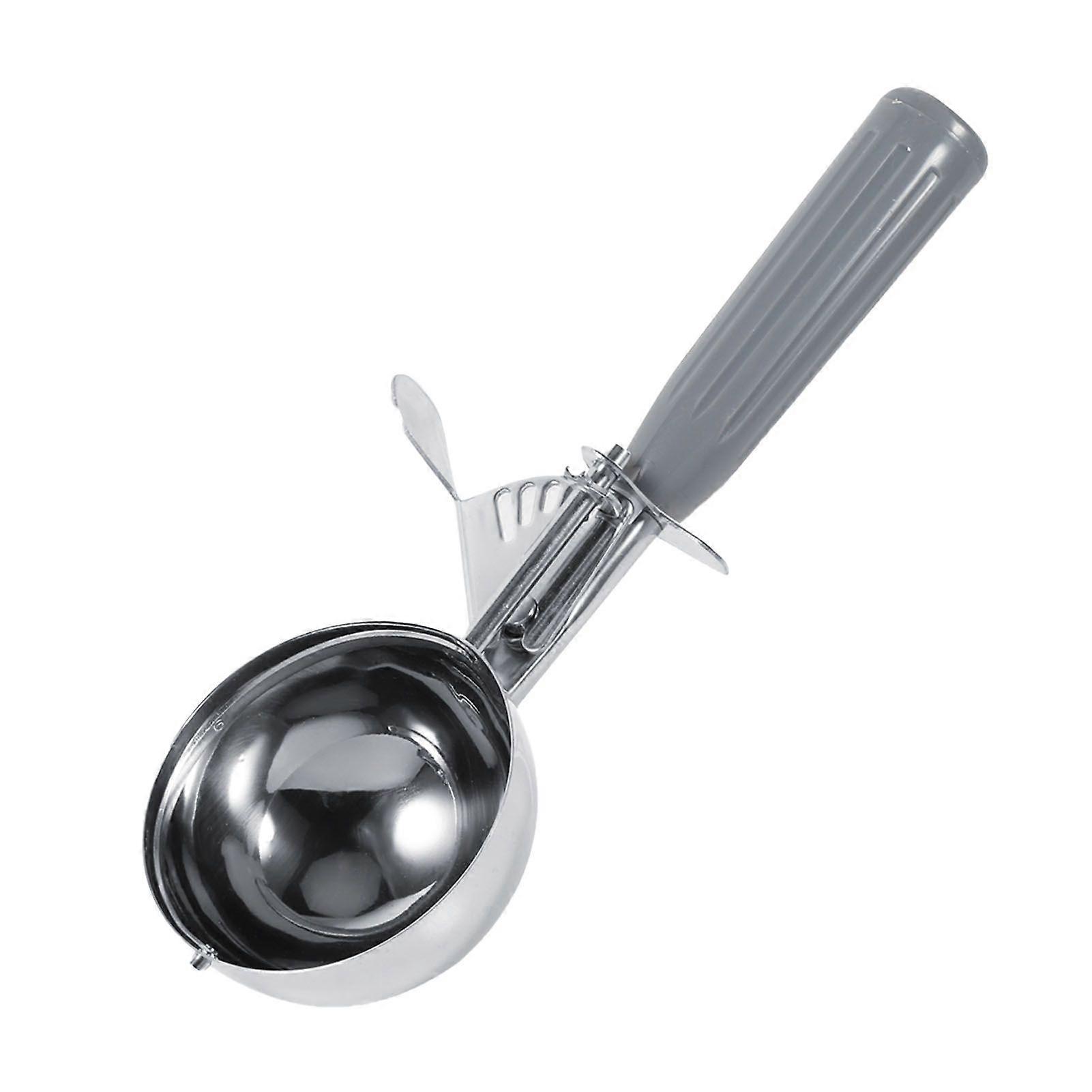 Practical Stainless Steel Fruit Ice Cream Scoop Spoon with Plastic Handle Kitchen Tool (7.2cm)