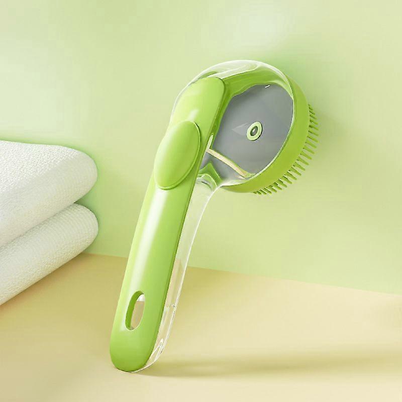 2-in-1 Pet Bath Brush with Soap Dispenser for Dogs - Gentle Grooming and Cleaning, Detangle & Massage while Bathing, Ergonomic Handle for Comfortable