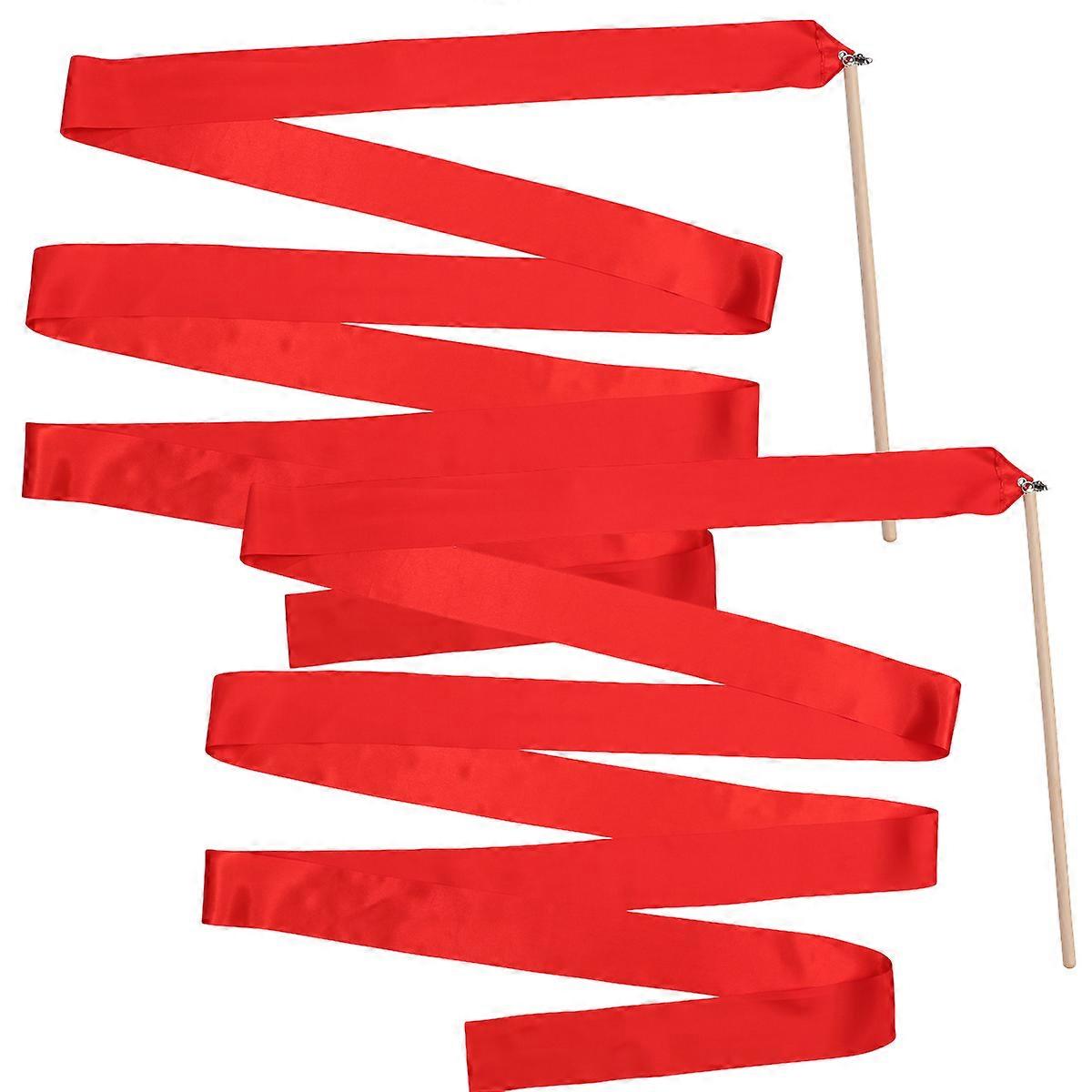 Dancing Gymnastics Ribbon Colorful Rhythmic Ribbon for Dancing 2Pcs