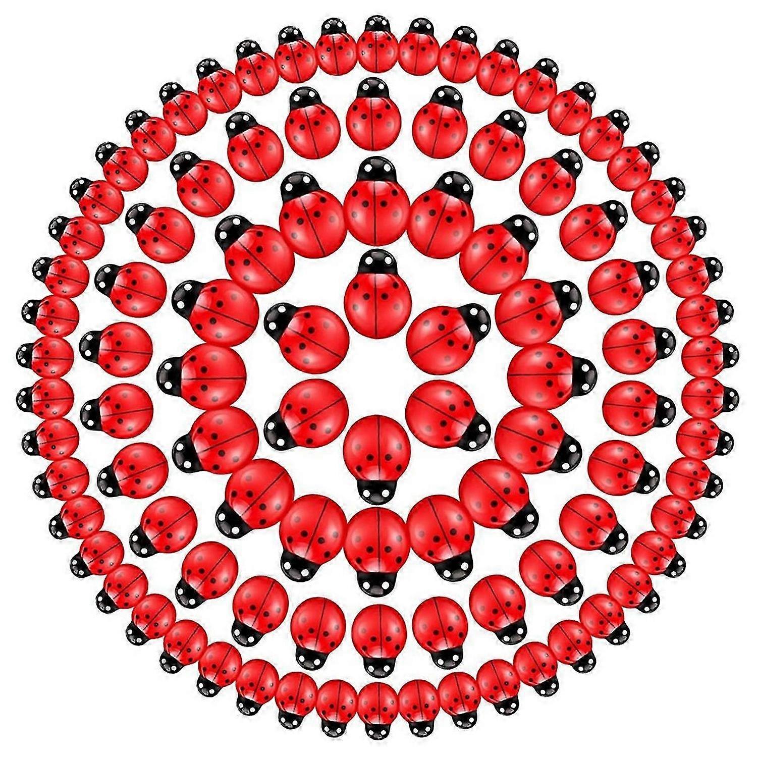 100 Pcs Mini Resin Insect, Tiny Resin Ladybugs Decor Plastic