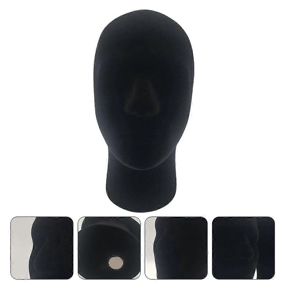 Wig Display Male Head Model for Storage 4Pcs Black Material