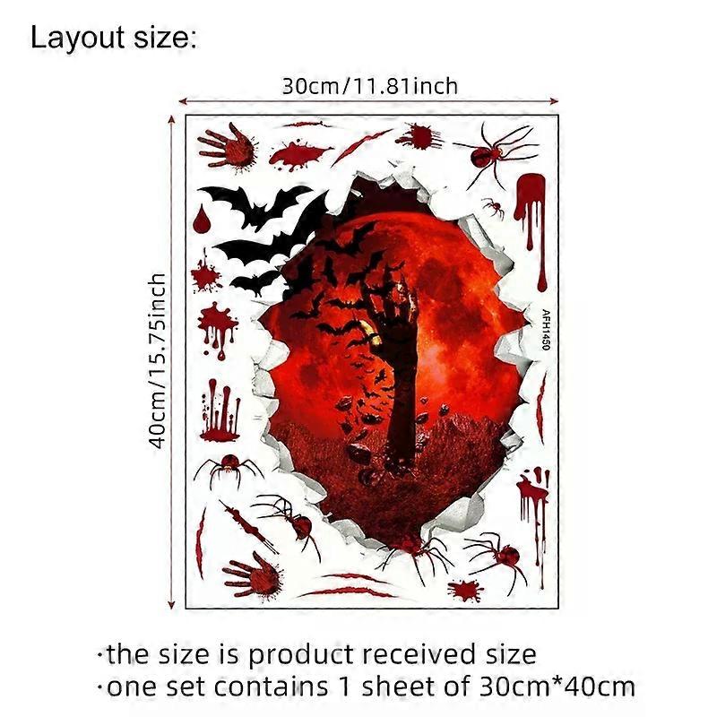 Halloween Ghost Hand Sticker Removable Terrifying Horror Props for Home Wall and Window Ground Happy Halloween Party Decorations