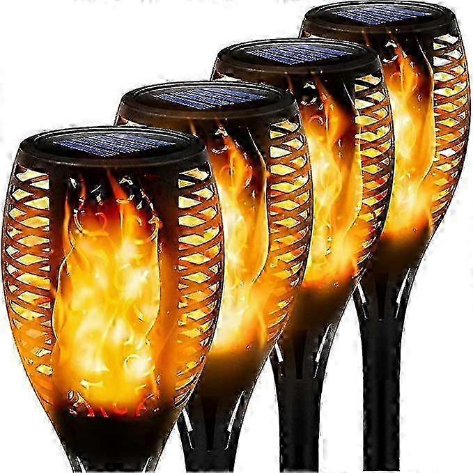 Lot de 4 lampadaires solaires à LED pour extérieur, éclairage de jardin étanche à induction