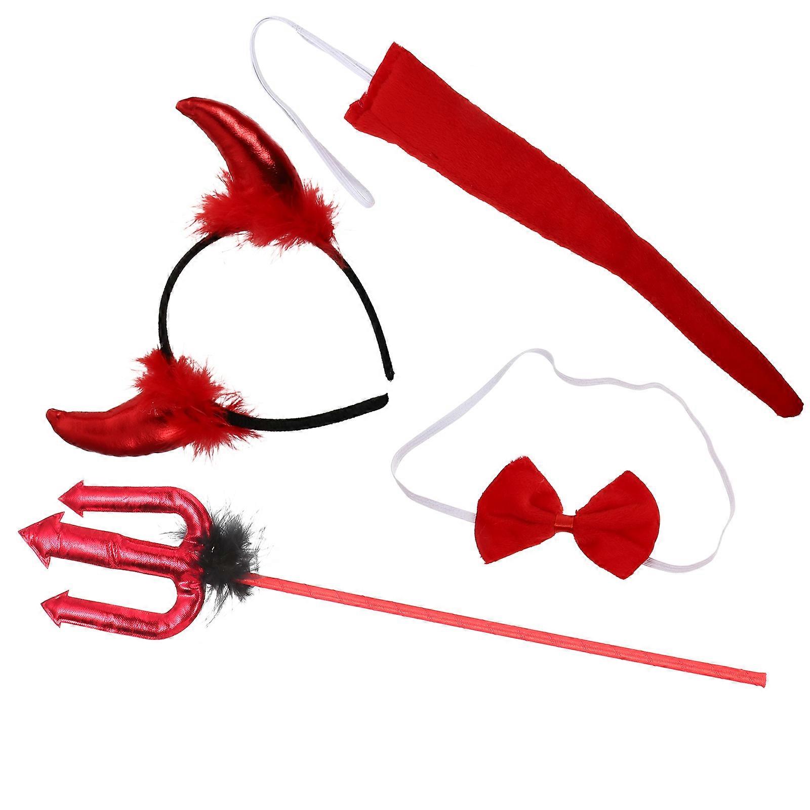Accessory Set Red Halloween Horn Headband for 1Set