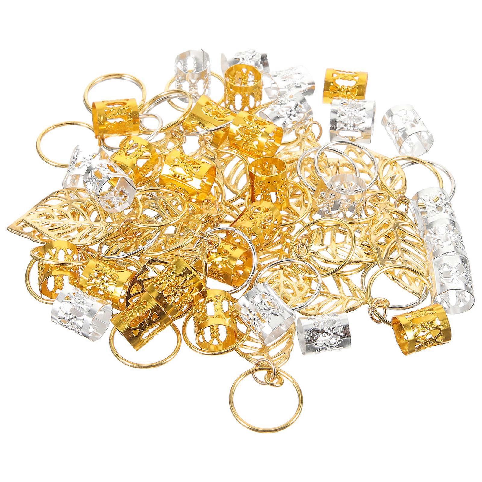 Dreadlocks Cuffs Metal Rings for Decoration 100Pcs Assorted Color Pack