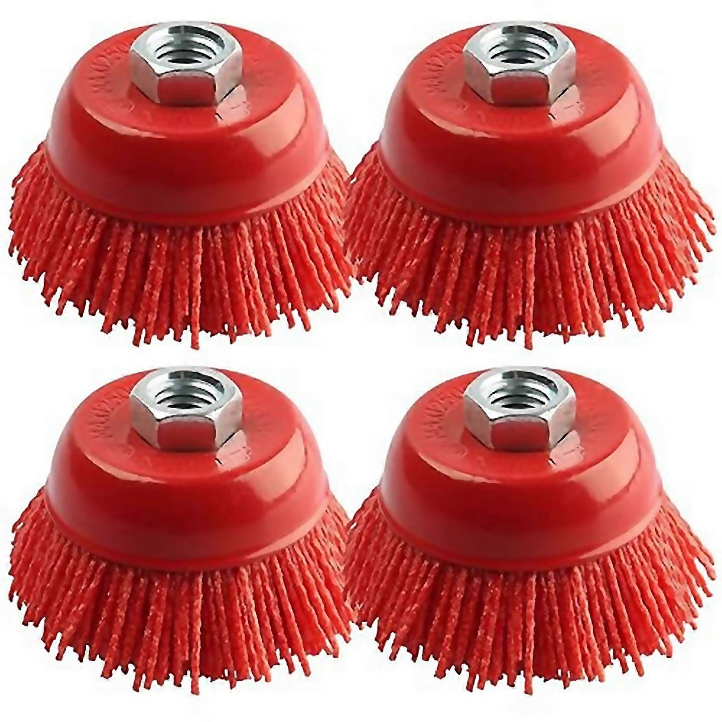 For 4pc Grinding Nylon Cup Brushes 3in Wire Wheel For Angle Grinder