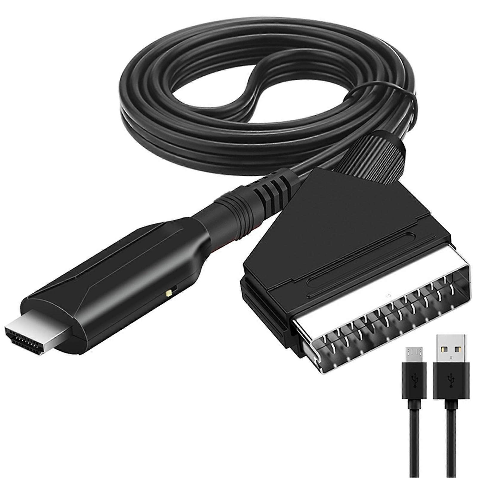 D771 HD to SCART Cable Resolution Video Converter Adapter PAL NTSC Output SCART USB Cable Included
