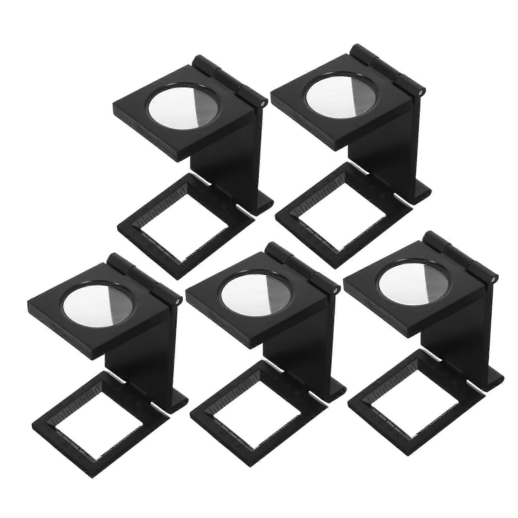 Foldable Pocket Magnifier 5Pack Small Compact Loupe For Textile Inspection Lightweight With Scale For Fabric Checking