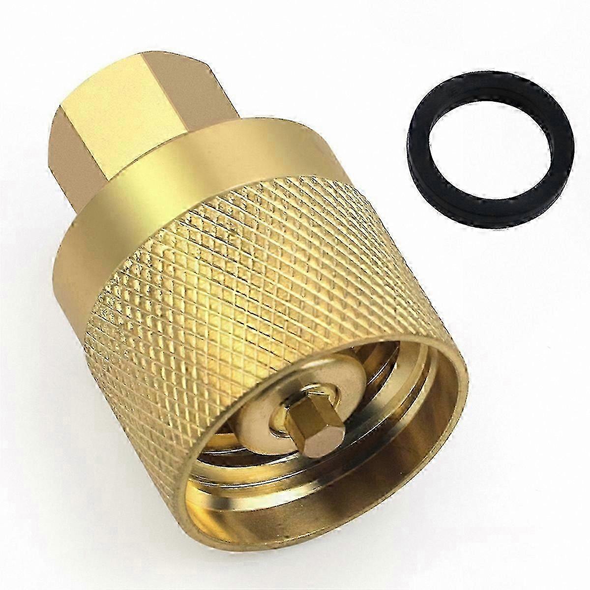 Brass Propane Tank Adapter Valve with Gasket for Forklift Connection