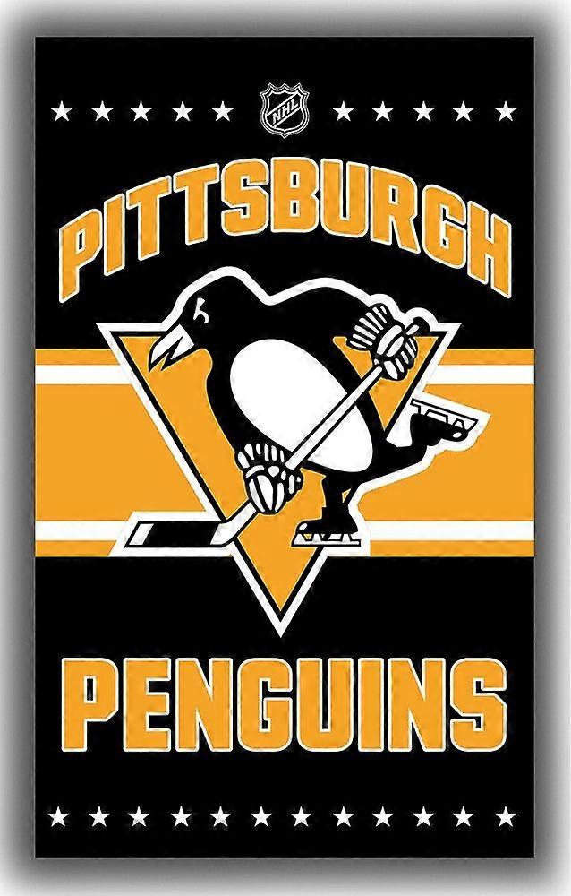 Pittsburghin jääkiekkojoukkueen matkamuistolippu Penguinsin fani pystysuora banneri