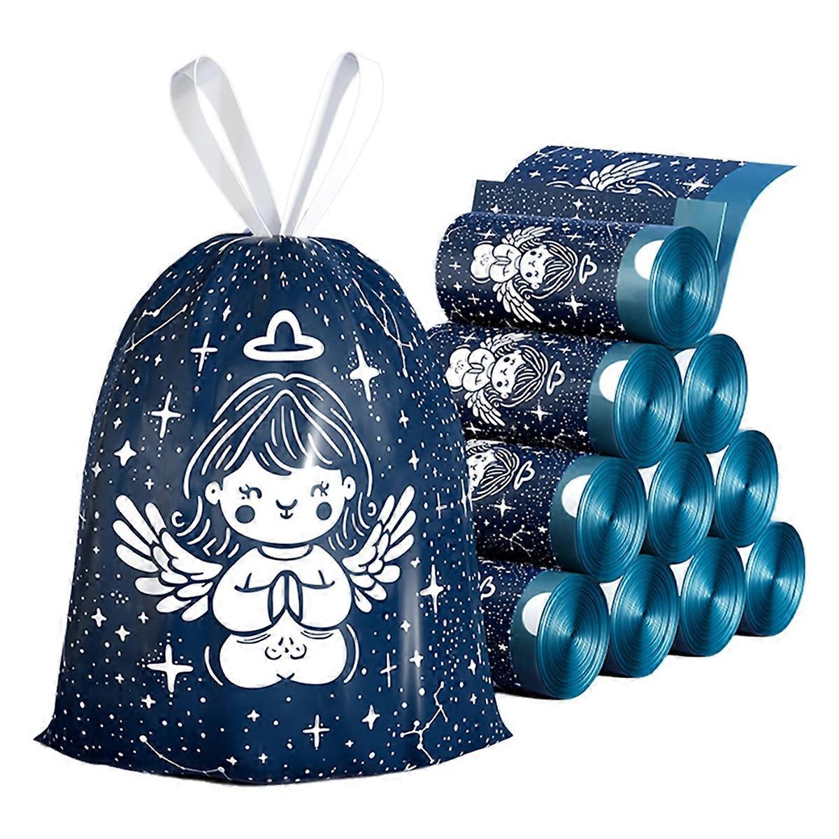 Non Tear Drawstring Garbage Bag for Household Use, Handheld, Thickened with Rope, Kitchen Bucket, Pocket Cleaning