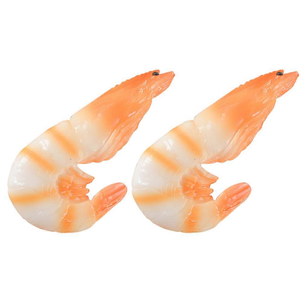 Realistic Food Model Simulated Shrimp Model for Decor 2Pcs Artificial Shrimp
