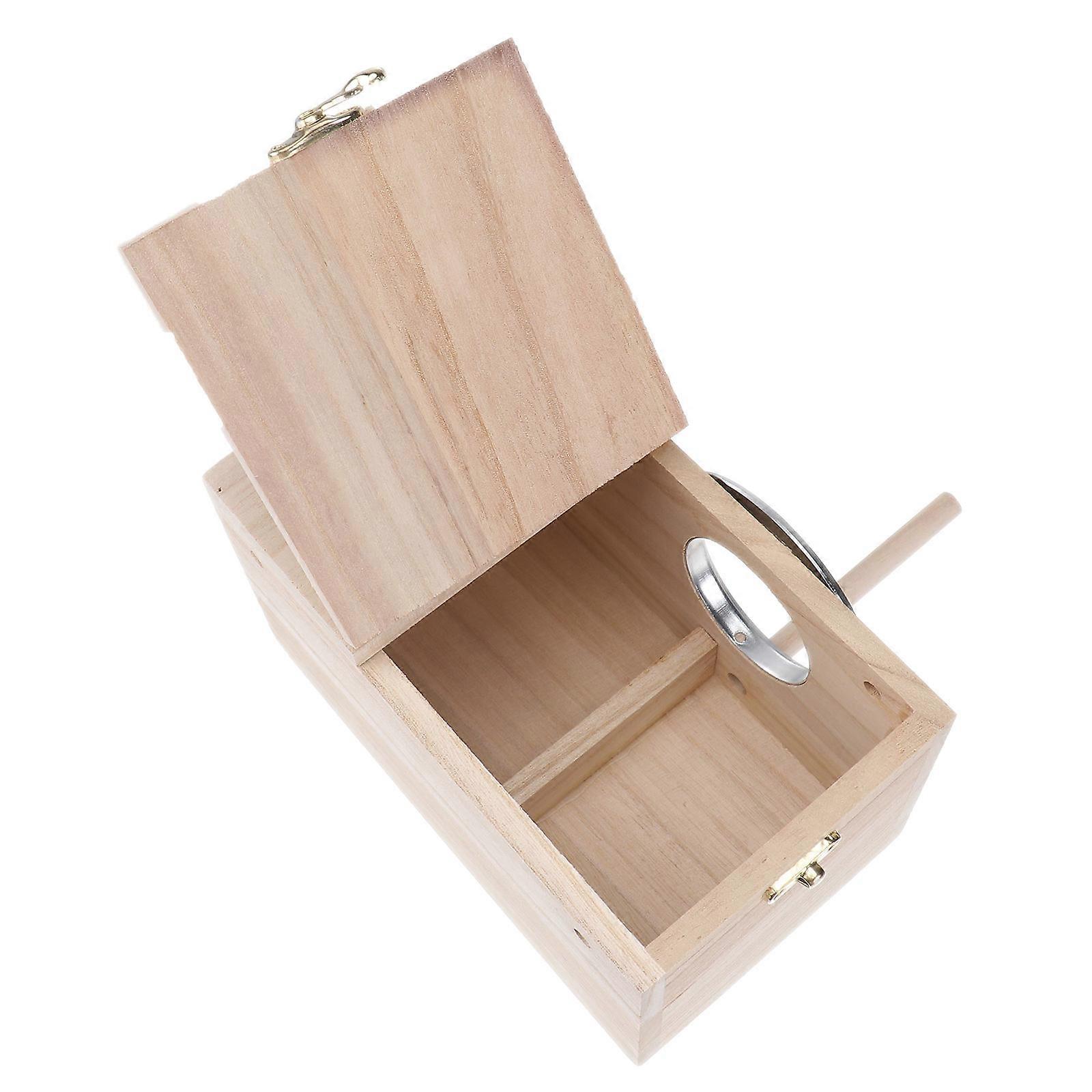 Bird House Wooden Bird Nesting Holder for Breeding 4Pcs Beige Color