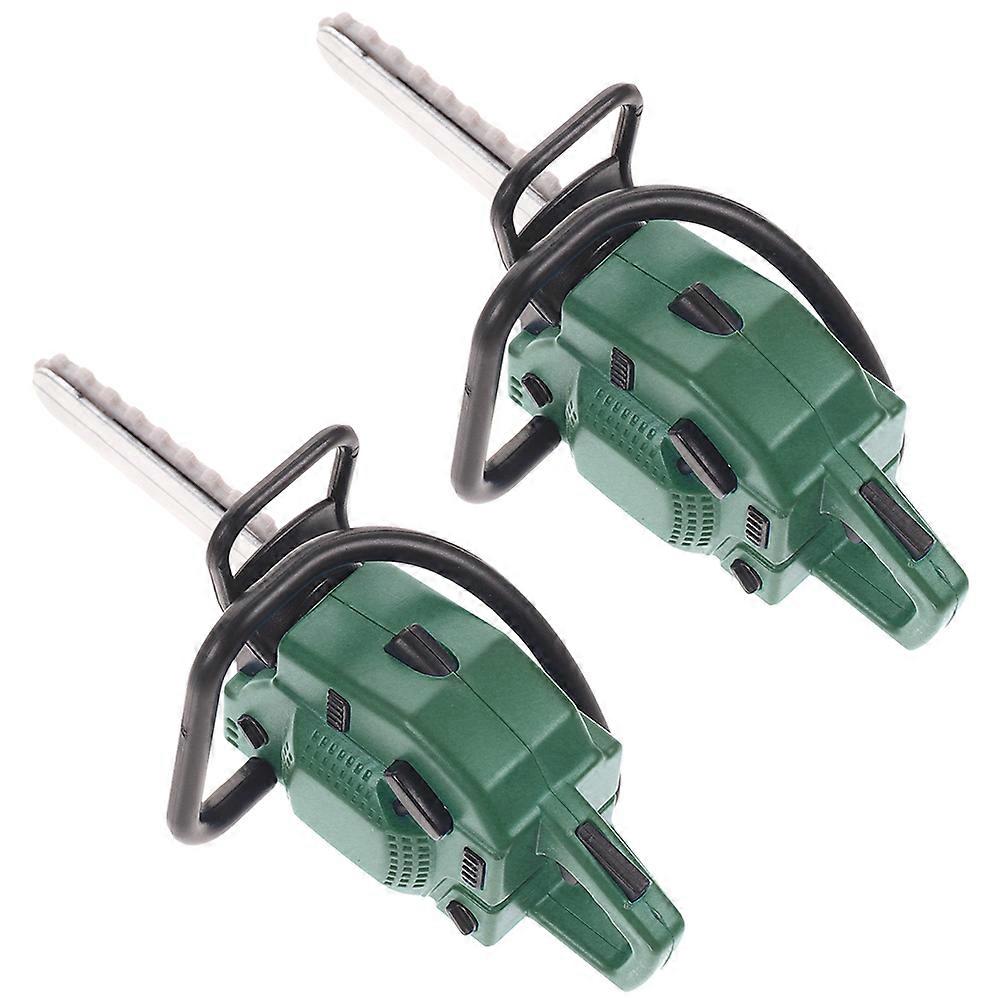 Mini Chainsaw Figurine Simulated Chainsaw Prop for Mini House Decor 4Pcs