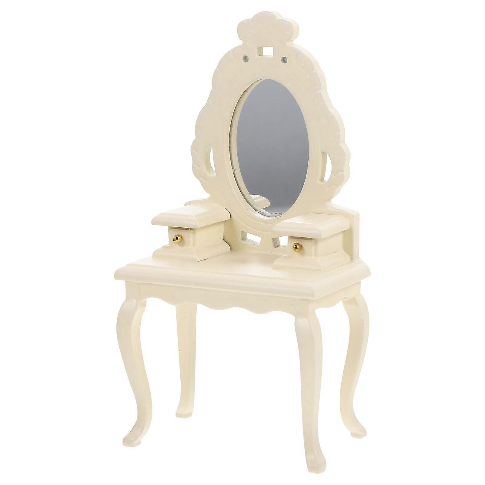 Miniature Dressing Table for Kids with Drawer Cabinet Durable Wood
