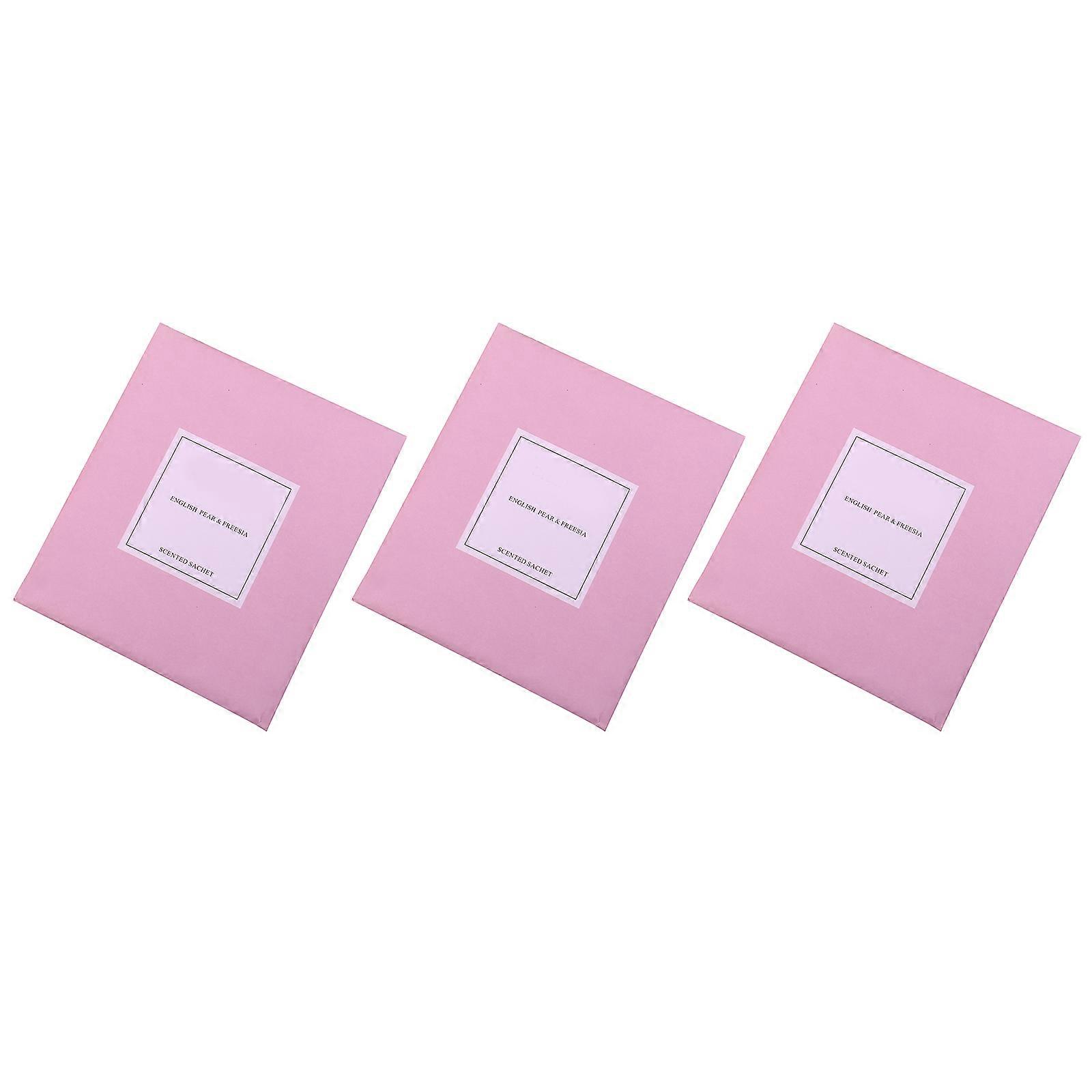 3Pcs Scented Sachet Bags For Closet Car Use Rectangular Pink Fragrance Diffusion