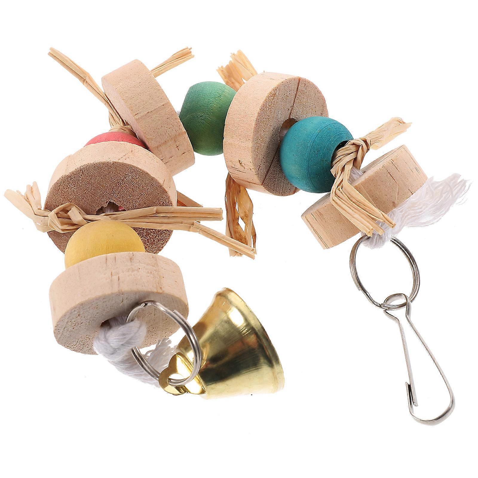 3Pcs Chewing Parrot Toy For Pet Owners Indoor Entertainment Assorted Color 9.4In Hanging Accessory