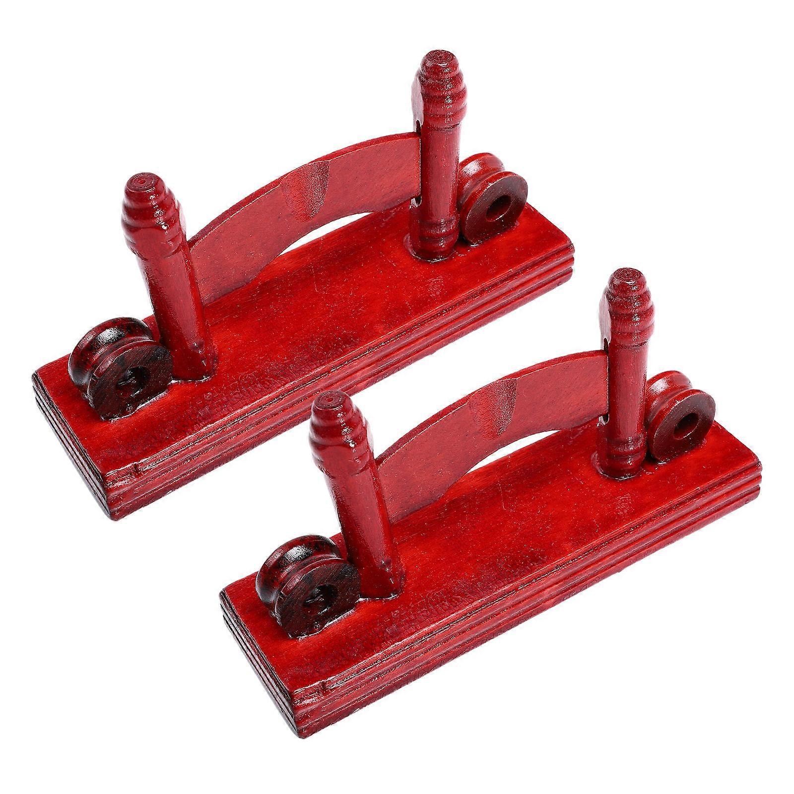 Folding Fan Display Rack Storage Holder For Family Gatherings Dark Red 2Pcs