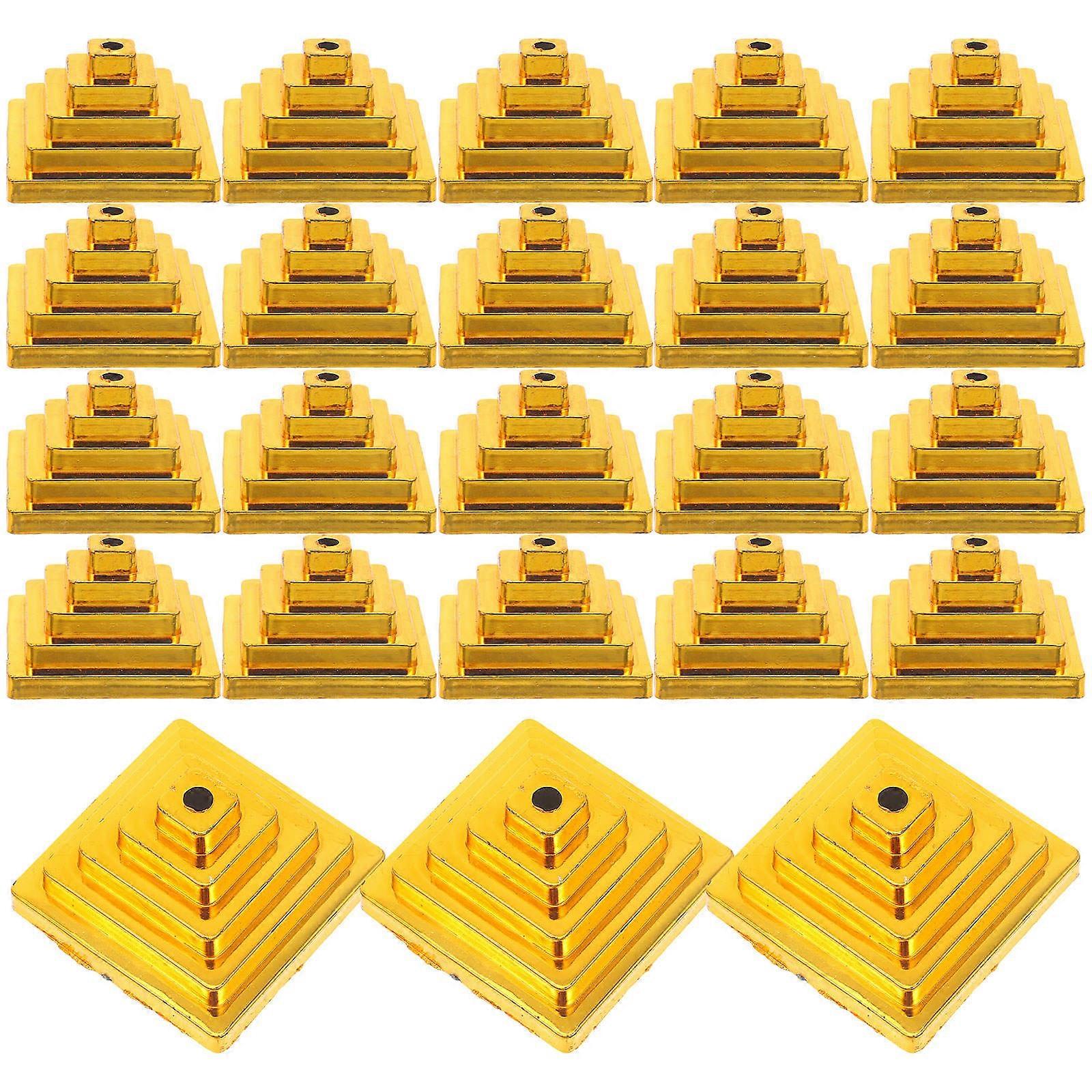 Office Mini Flag Stand Flag Holder for Desk Use with 80Pcs Golden