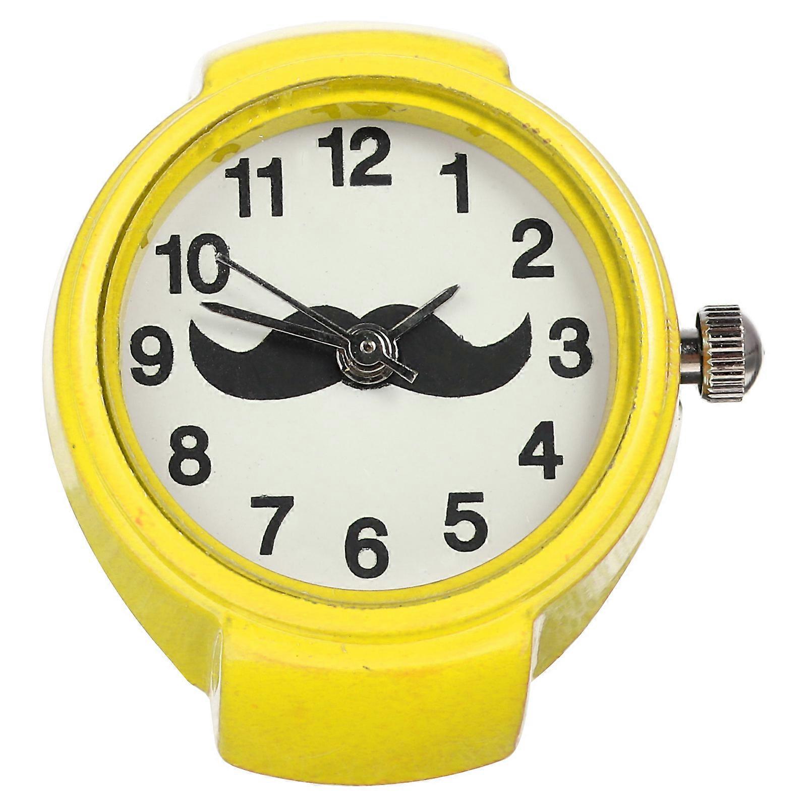Ring Watch Yellow ABS Material for Decoration Use with Time Convenience Feature