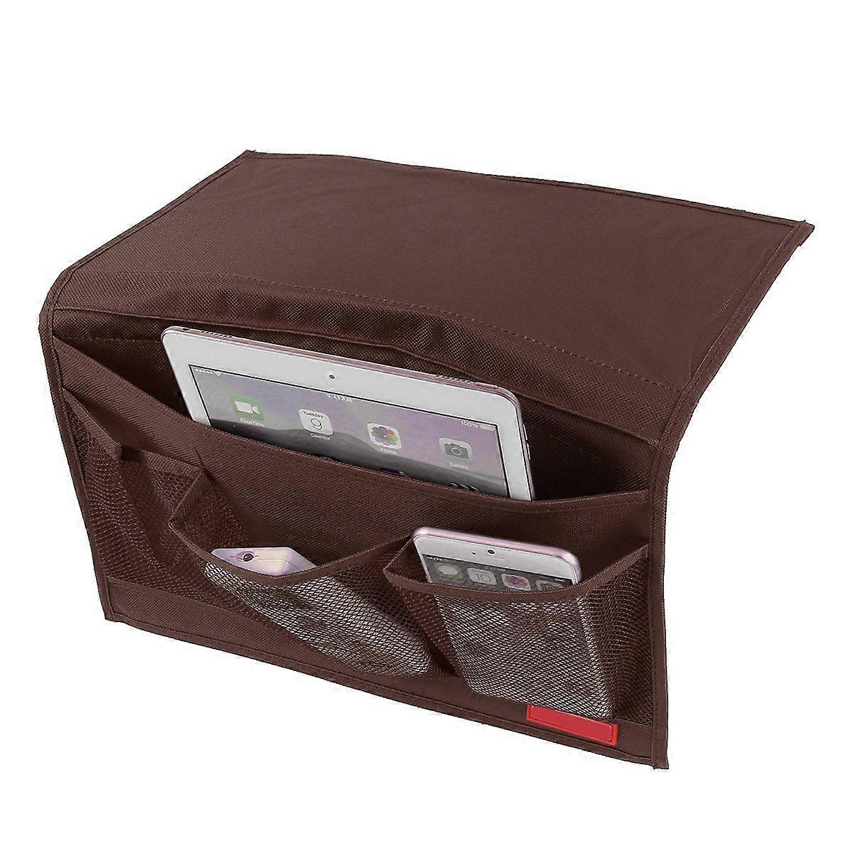 Coffee Bedside Storage Organizer for Sofa Desk Use 4-Pocket Hanging Storage Bag