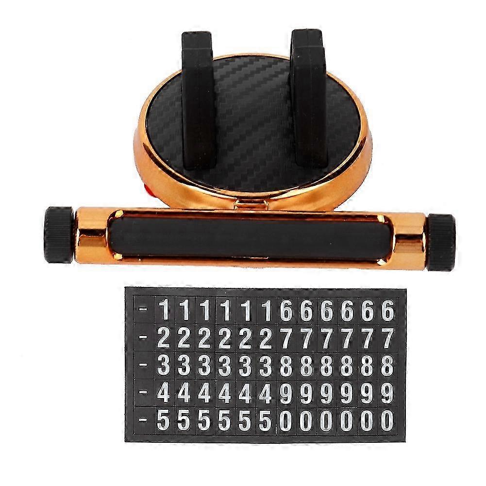 Durable Phone Number Card Plate Hiding Car Temporary Parking Luminous Stop Sign Mount Gold 2025