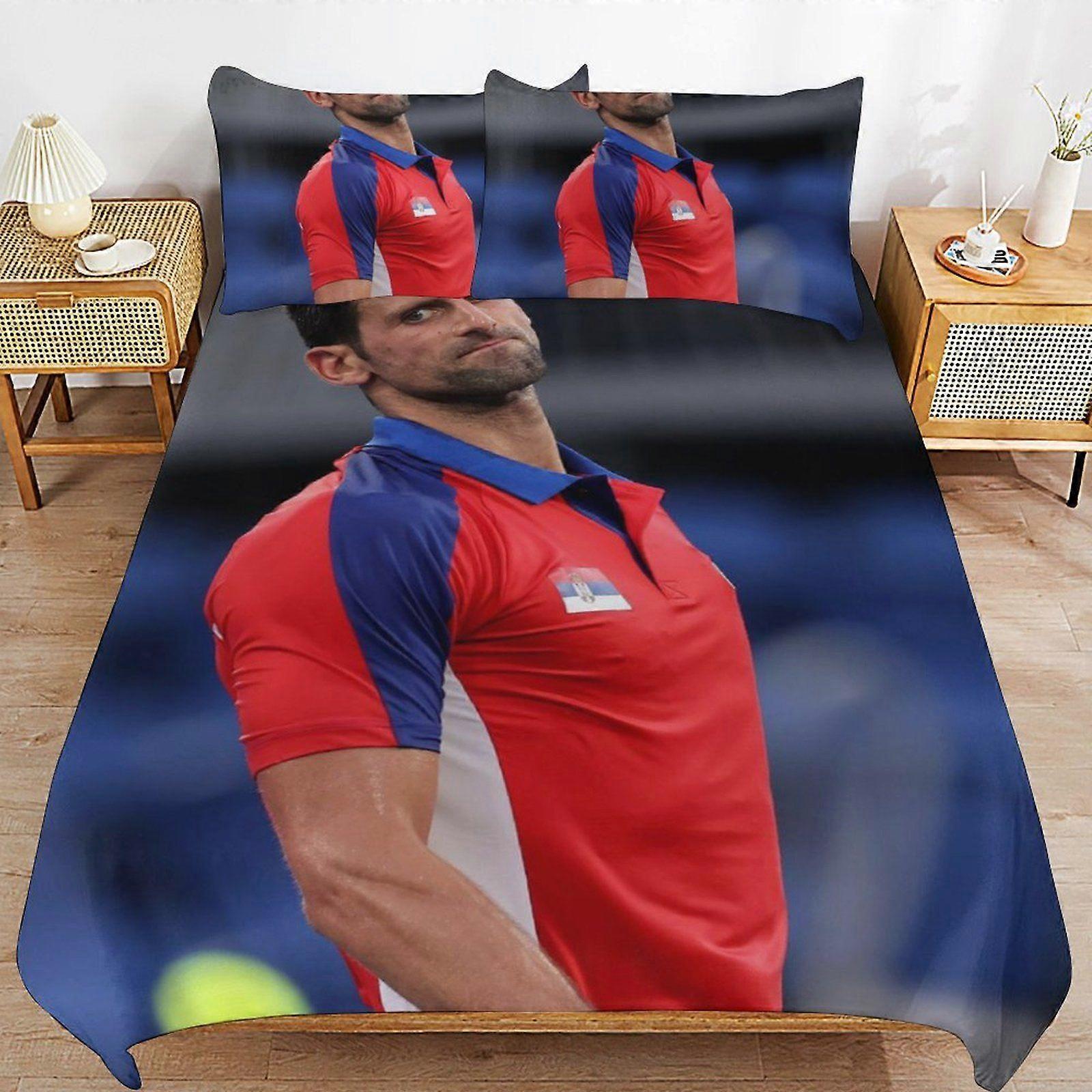 A281 Novak Djokovic Super Soft Bedding Quality Stitch Lightweight Zipper Feature Duvet Cover Sets for Sleeping N281