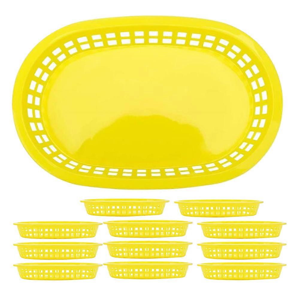Panier à frites jaune réutilisable, 24 pièces