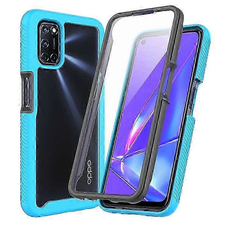 Anti-fall PC+TPU Hybrid Phone Case Built-in with PET Screen Protector Compatible For Oppo A52/A72/A92