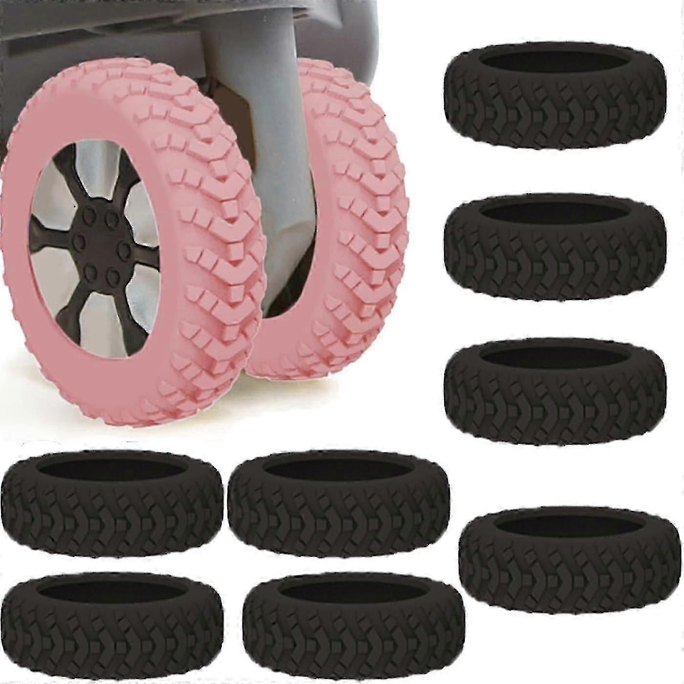 8 قطع سيليكون غطاء عجلة الأمتعة ، غطاء حماية عجلة مقصورة الأمتعة ، الحد من الضوضاء أغطية حماية الأمتعة الجديدة للصدمات