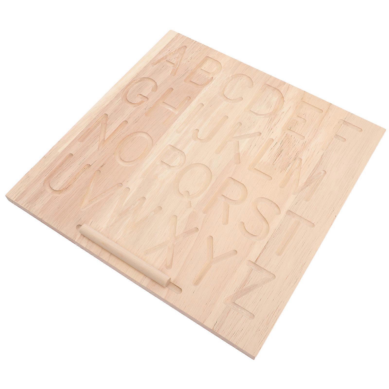 Wood Alphabet Tracing Board Letters Practicing Board for Kids 1Set